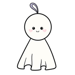 Fototapeta premium Kawaii Teru Teru Bozu Doll Cartoon Illustration 