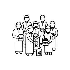 Group of people donating blood with transparent background