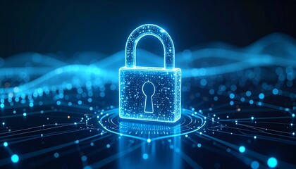 Digital illustration of a padlock, symbolizing online protection and cybersecurity, Generated with AI.
