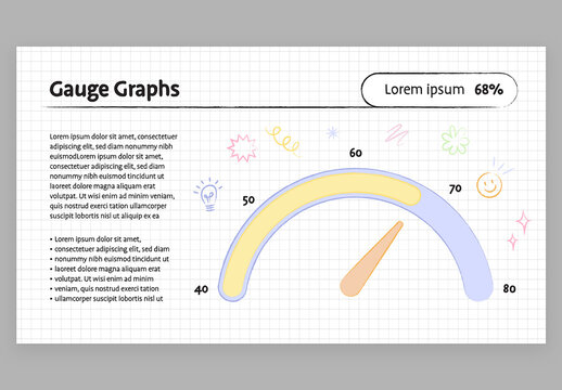 Gauge Chart Speedometer Infographic with Cute Education Style for School Teachers