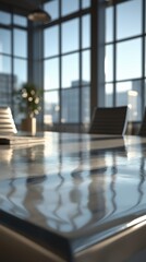 Fototapeta premium A table with a vase of a plant on it