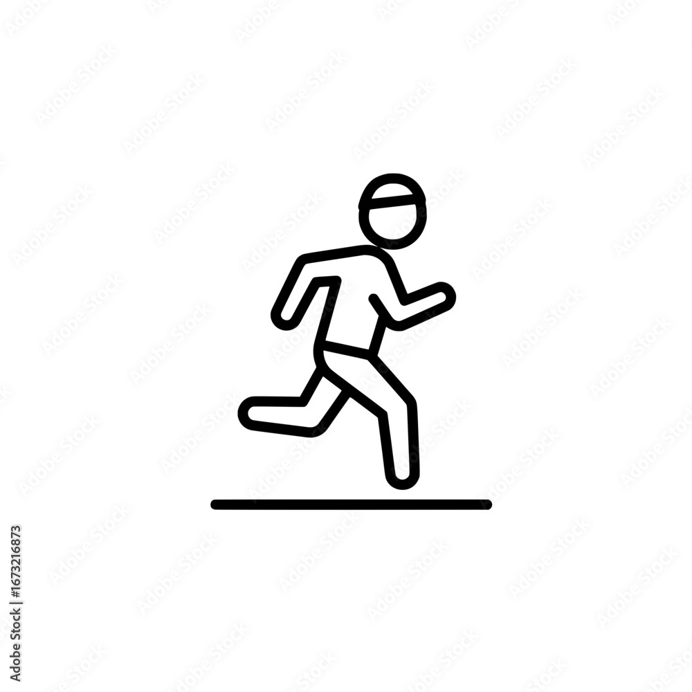 Poster running man outline icon with transparent background
