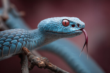 Obraz premium Blue Snake Close-up