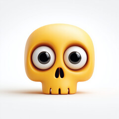 Fototapeta premium Yellow Halloween Skull Cute 3D