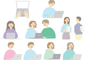 パソコンを使って働く人 – Working on a Computer-在宅ワーク・リモート・会議・コミュニケーション