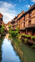 Charming European canal town