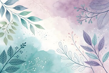 Abstract Watercolor Washes with Organic Elements

