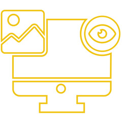 Fototapeta premium Monitor icon with view eye icon