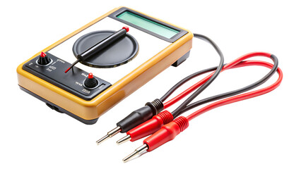 Analog Multimeter with Probes on Transparent Background
