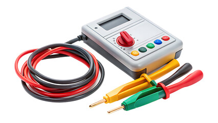 Digital Multimeter with Test Leads on transparent background