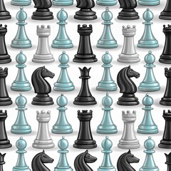 chess pieces isolated on white background