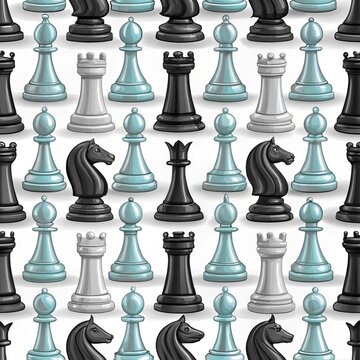 chess pieces isolated on white background