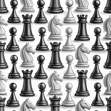 chess pieces isolated on white