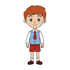 Fototapeta premium boy in school uniform on white background.eps