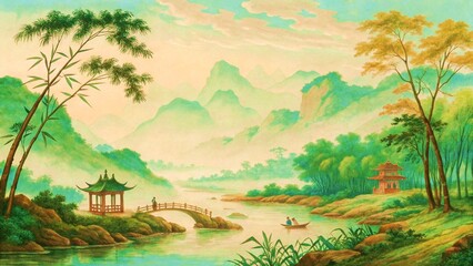 landscape with mountains 