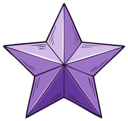 Obraz premium Bright lavender violet star symbol with stylized design for quality award or favorite marker graphic