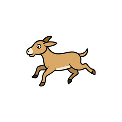 goat jumping on white background.eps