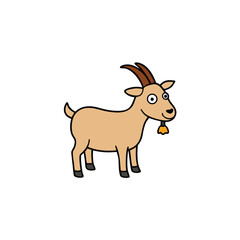 Obraz premium goat with bell on white background.eps
