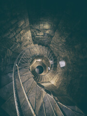 Spiral Staircase in a Medieval Church Tower