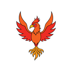 Fototapeta premium phoenix rising on white background.eps