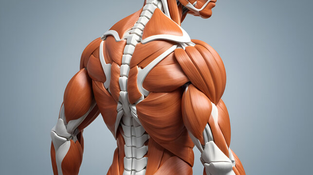 Acromial part of deltoid Muscle Anatomy For Medical Concept 3D