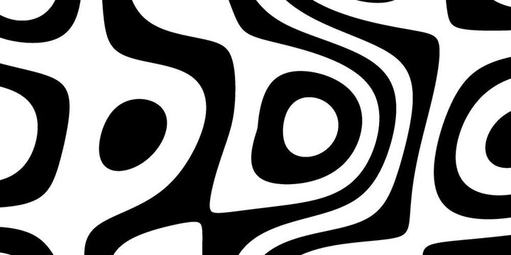 Hypnotic monochrome optical art background animation