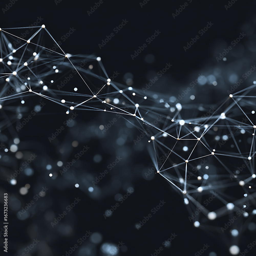 Poster dynamic network connections and data visualization, modern abstract design for technology, business,