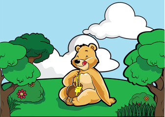 Cute Animal Wallpaper Vector illustration Design