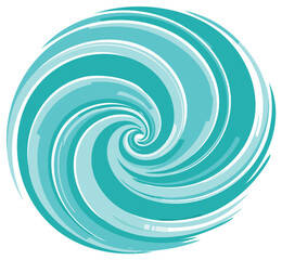 Abstract turquoise spiral vortex wave pattern with flowing lines and dynamic motion