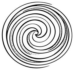 Naklejka premium Spiral swirl line art graphic element
