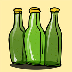 illustration of three glass bottles
