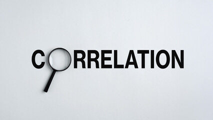 Magnifying glass focusing on correlation, searching for connections and relationships