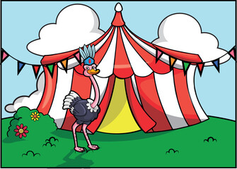 Obraz premium Cute Circus Animal baground Illustration Vector Design