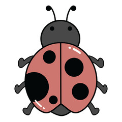Cute Ladybug Cartoon Illustration Clipart