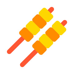 Satay Skewers Vector Icon