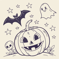 halloween pumpkin with bats