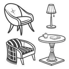 set of furniture icons