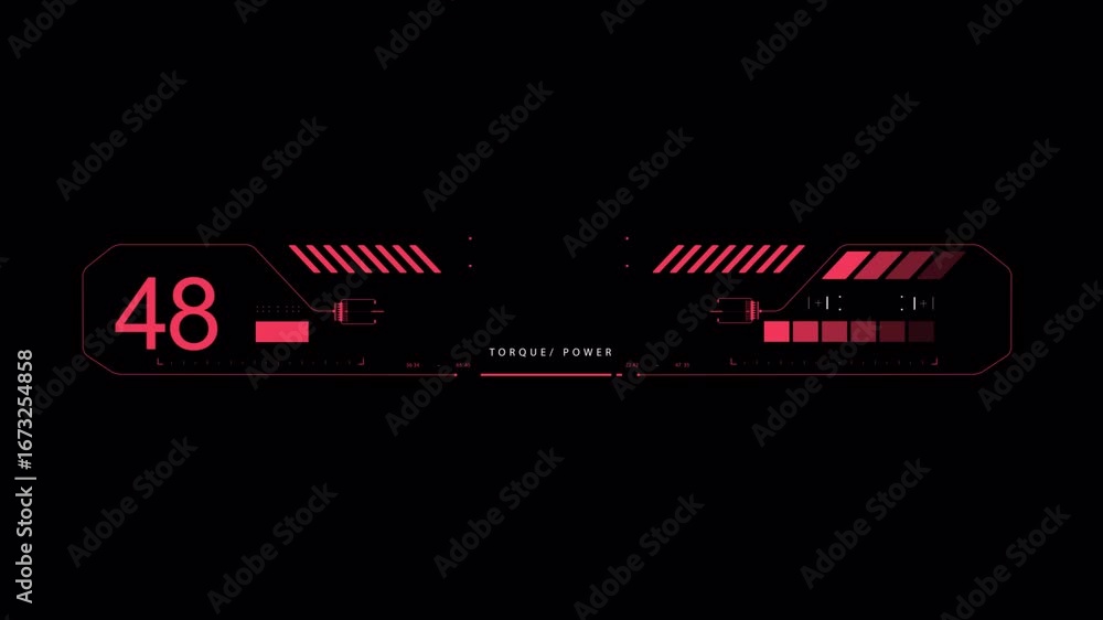 Poster dynamic red hud: torque & power data visualization