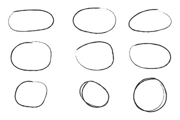 brush stroke circles on white background.