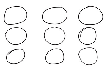 brush stroke circles on white background.