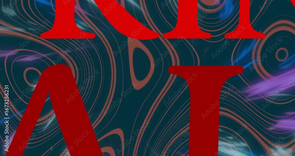 Poster animation of spring sale text in red letters over red map lines in background