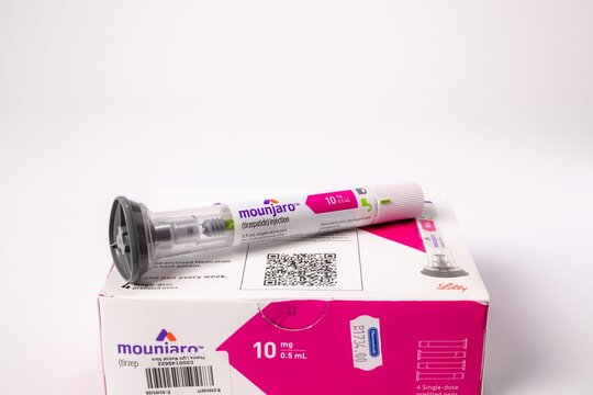 Close-up of Mounjaro used for type 2 diabetes to help lower blood sugar levels