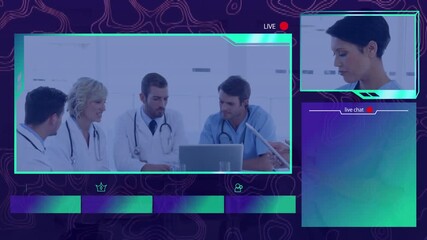 Animation of financial data processing over diverse doctors - Powered by Adobe