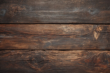 Naklejka premium Dark brown wood planks rustic texture background aged wood grain weathered wood surface