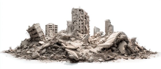 Obraz premium Destruction from natural disaster aftermath.