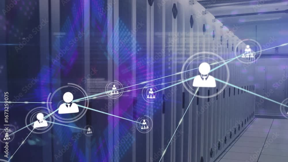 Poster network of digital network of connections against network of connections with network of connections
