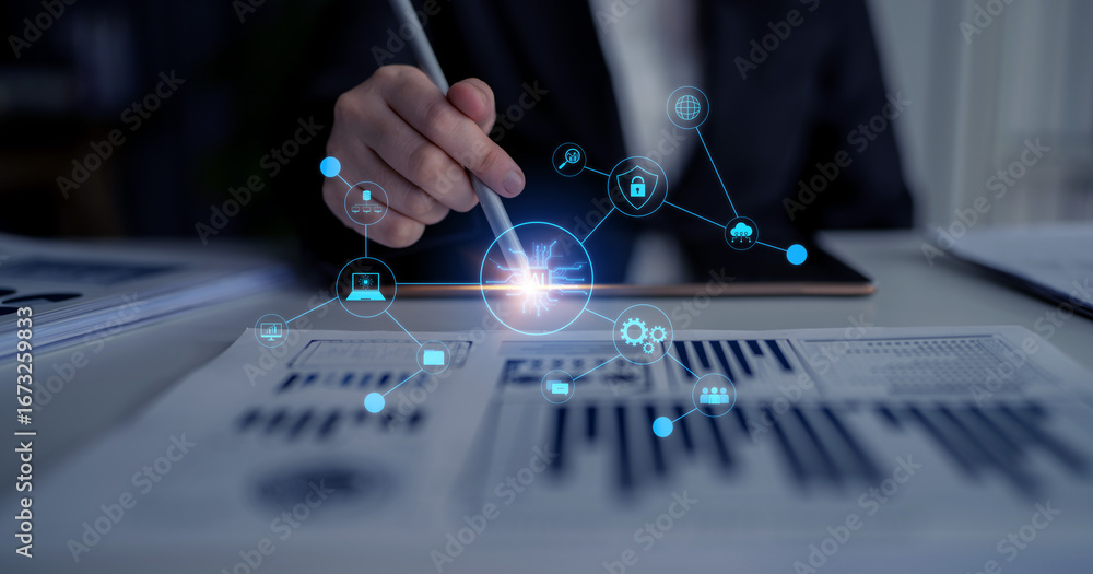 Aufkleber ai network system connects data, security, communication, and intelligence. ai network system enable