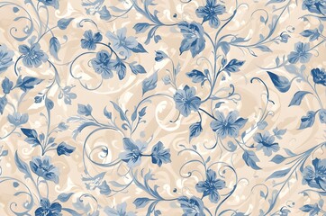 Delicate blue floral pattern on a soft textured background