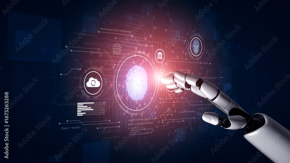 Poster ai enhances biometric identity authentication with fingerprint and facial recognition to ensure secu