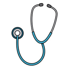 A stethoscope, the iconic emblem of medical professionals, symbolizing care, diagnosis, and healing, presented in a clean and modern illustration style. Generative AI